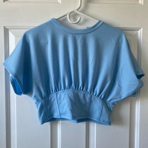 Papaya cropped short sleeve shirt